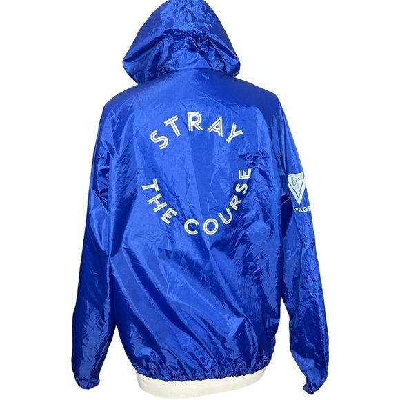 NWT Virgin Voyages Cruise Line Packable Polyester Hooded Pocket Rain Jacket S/M - Picture 4 of 8